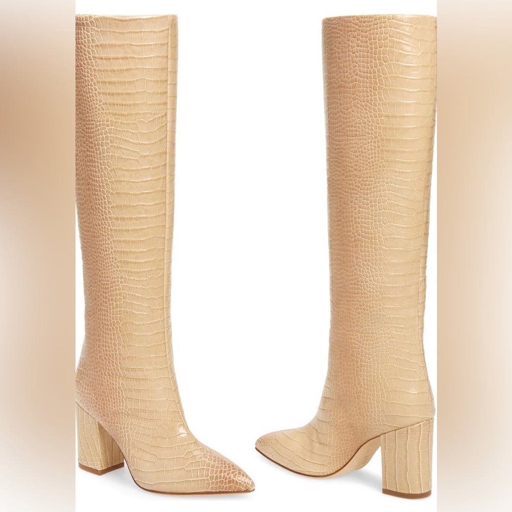 Paris Texas Croc Embossed Knee High Boot 37.5